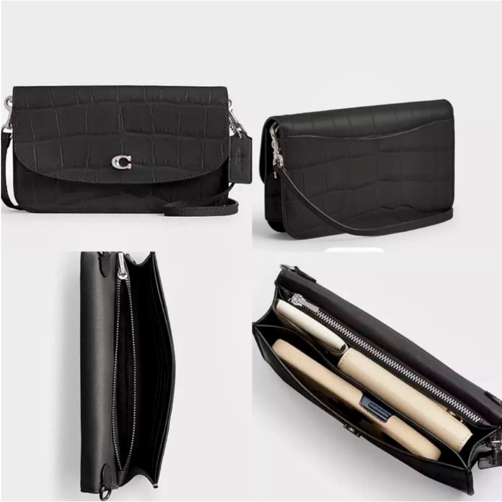 Coach Black Croc Hayden Crossbody/ Clutch Bag - Picture 2 of 11
